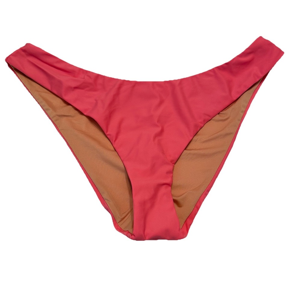 J. Crew Curved Waist Cheeky Bikini Bottom Pink Size‎ Large BC125 !New!